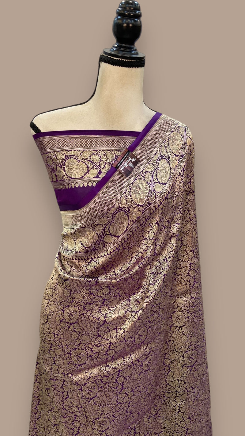 Pure Katan Silk Banarasi Handloom Saree - Tanchui Brocade - The Handlooms
