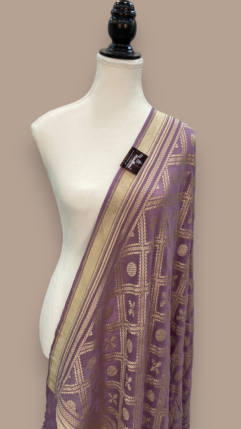 Khaddi Georgette Handloom Banarasi Dupatta - The Handlooms