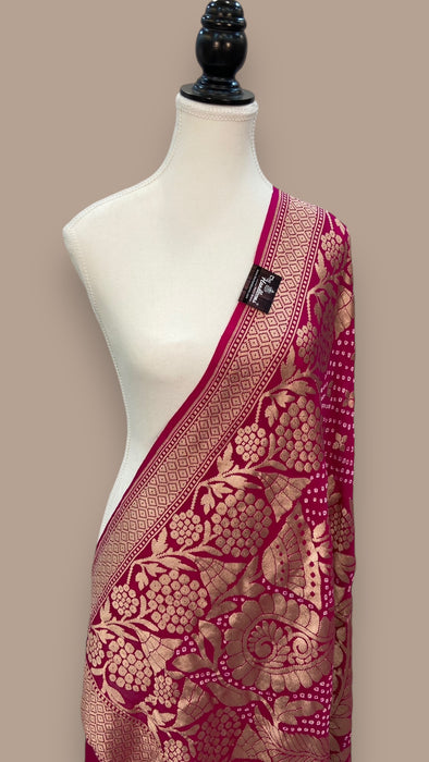 Pure Georgette Banarasi Bandhej Handloom Dupatta