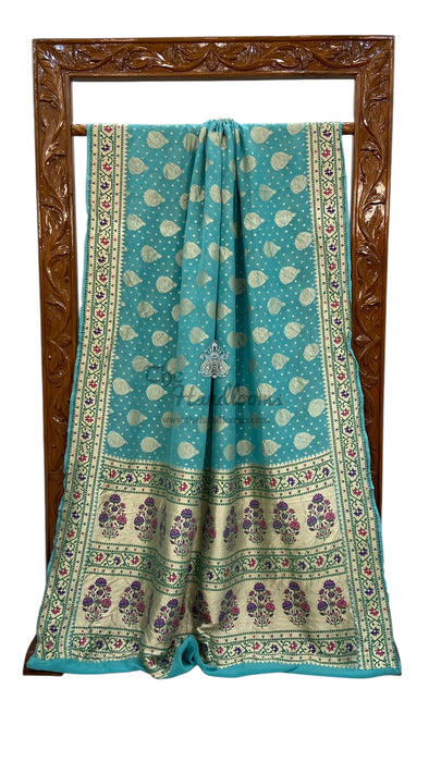 Pure Georgette Banarasi Handloom Saree - with meenakari work