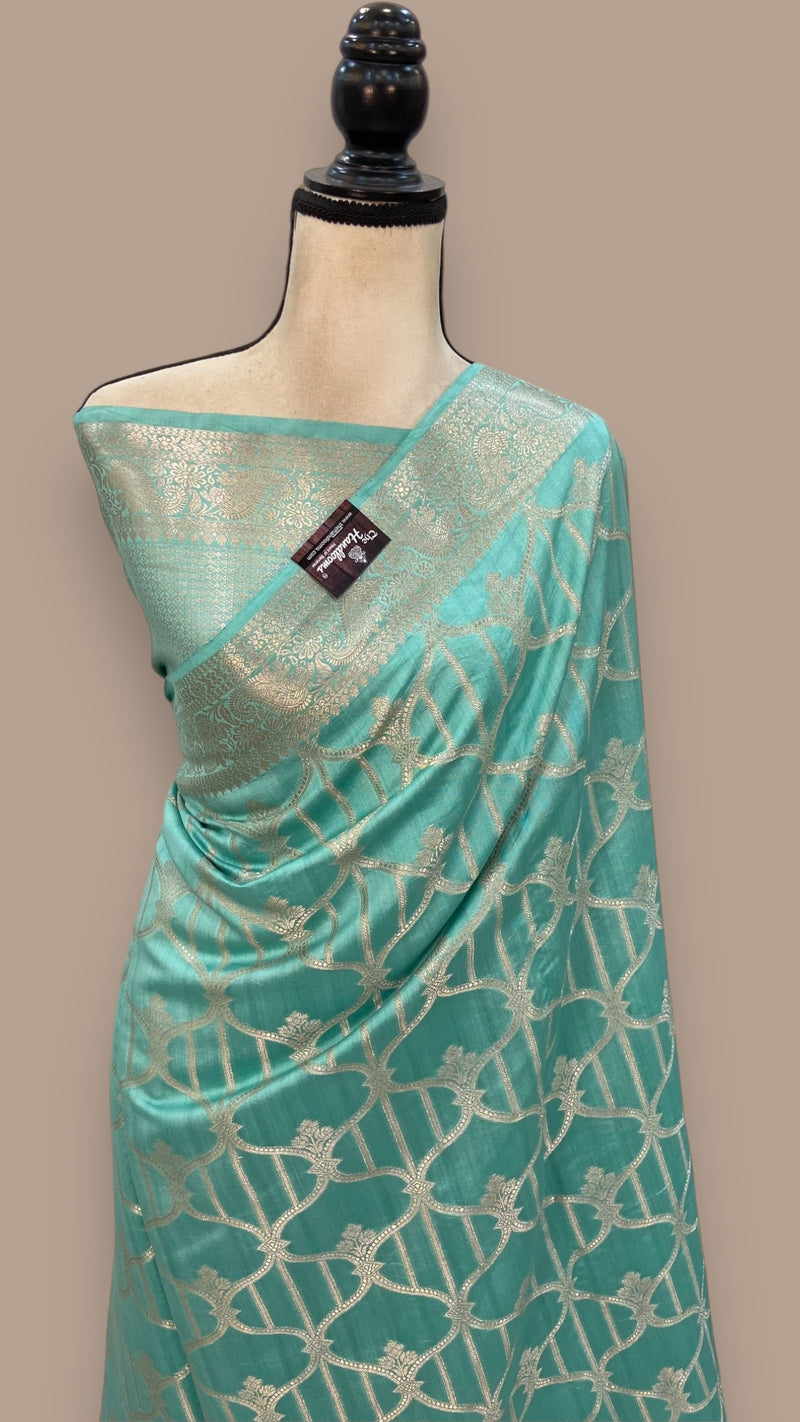 Pure Chiniya Silk Khaddi Handloom Banarasi Saree - The Handlooms