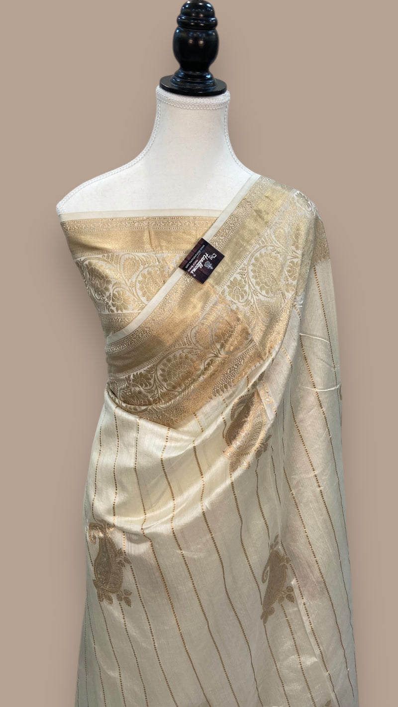 Pure Chiniya Silk Khaddi Handloom Banarasi Saree - The Handlooms