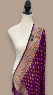 Khaddi Georgette Handloom Banarasi Dupatta - The Handlooms