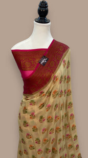 Pure Chiffon Khaddi Banarasi Saree - The Handlooms
