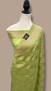 Khaddi Georgette Handloom Banarasi Saree - The Handlooms