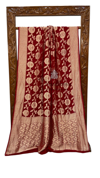 Khaddi Georgette Handloom Banarasi Saree