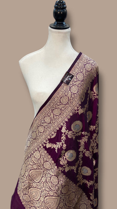 Pure Katan Silk Handloom All Over Sona Roopa Work Dupatta