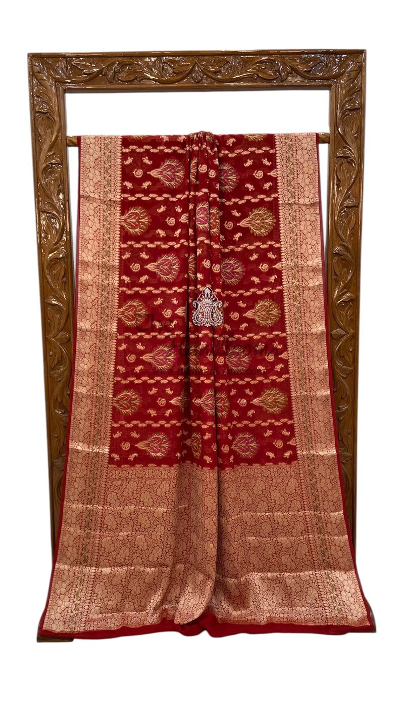 Pure Chiffon Khaddi Banarasi Saree - The Handlooms