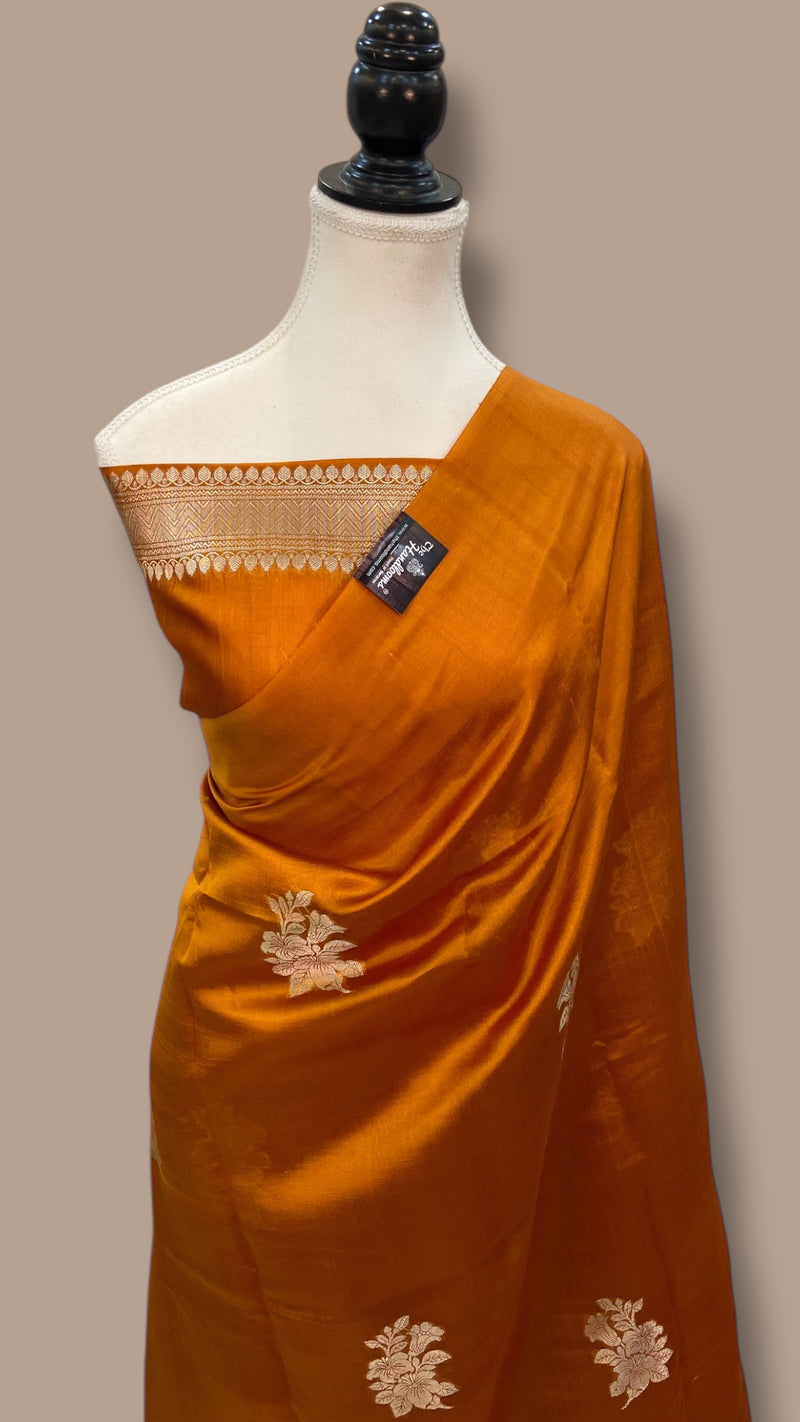 Pure Mango Silk Banarasi Handloom Saree - The Handlooms