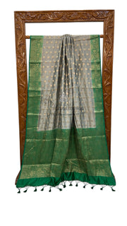 Pure Raw Chiniya Silk Handloom Banarasi Saree - The Handlooms