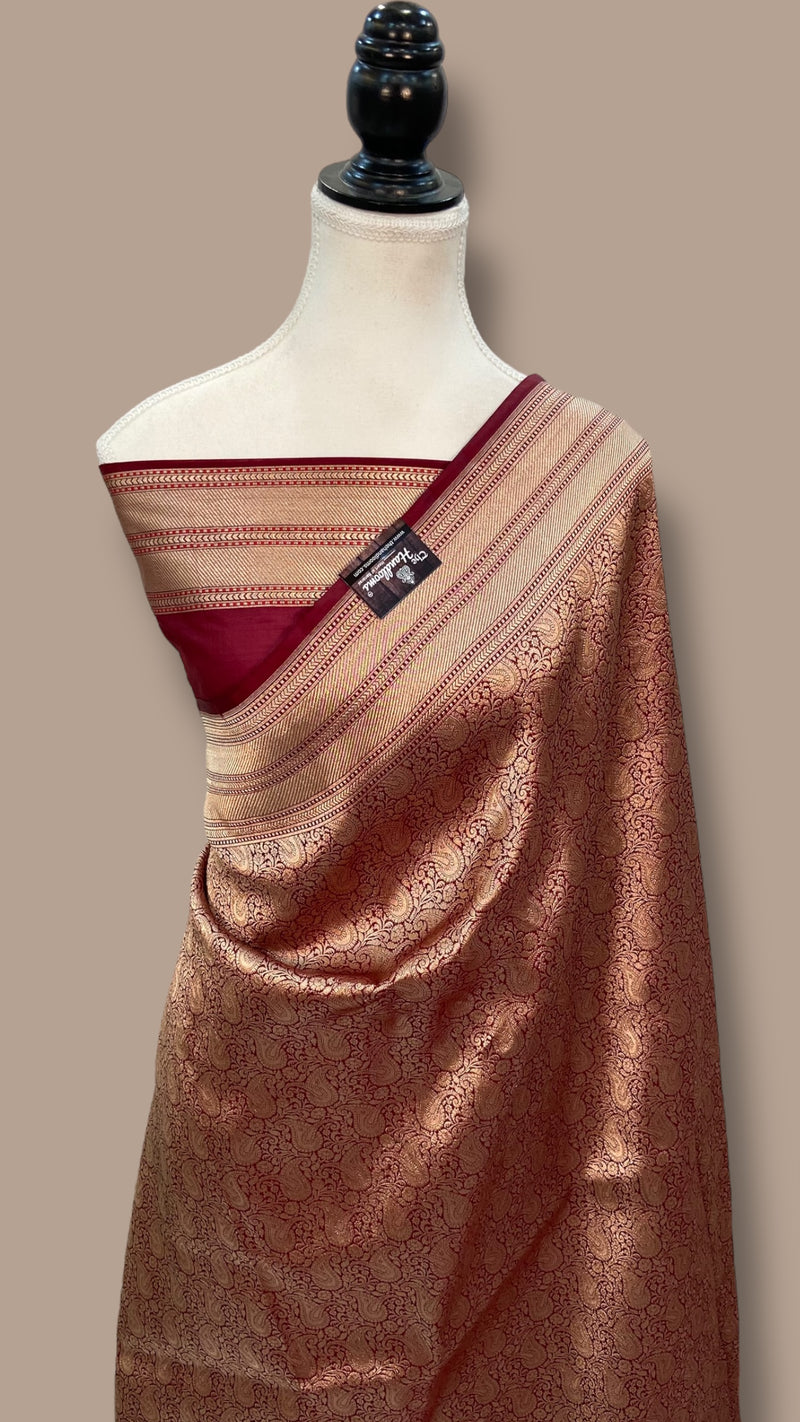 Pure Katan Silk Banarasi Handloom Saree - Tanchui Brocade - The Handlooms
