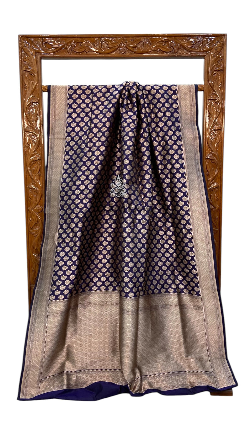 Pure Katan Silk Banarasi Handloom Saree - All over jaal work - The Handlooms