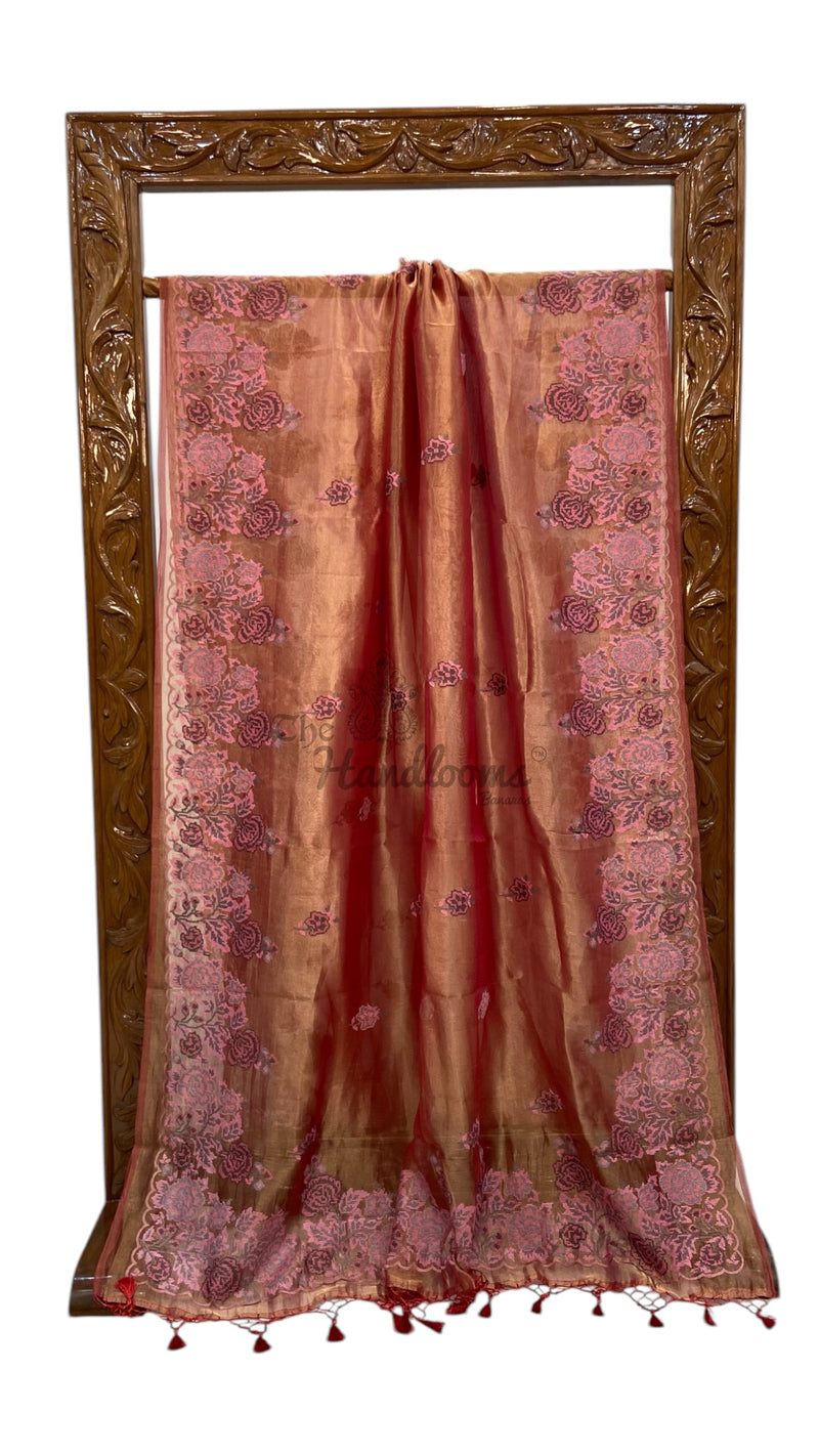 Pure Tissue Handloom Banarasi Saree with Chikankari - The Handlooms