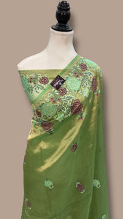 Pure Tissue Handloom Banarasi Saree With Chikankari - The Handlooms