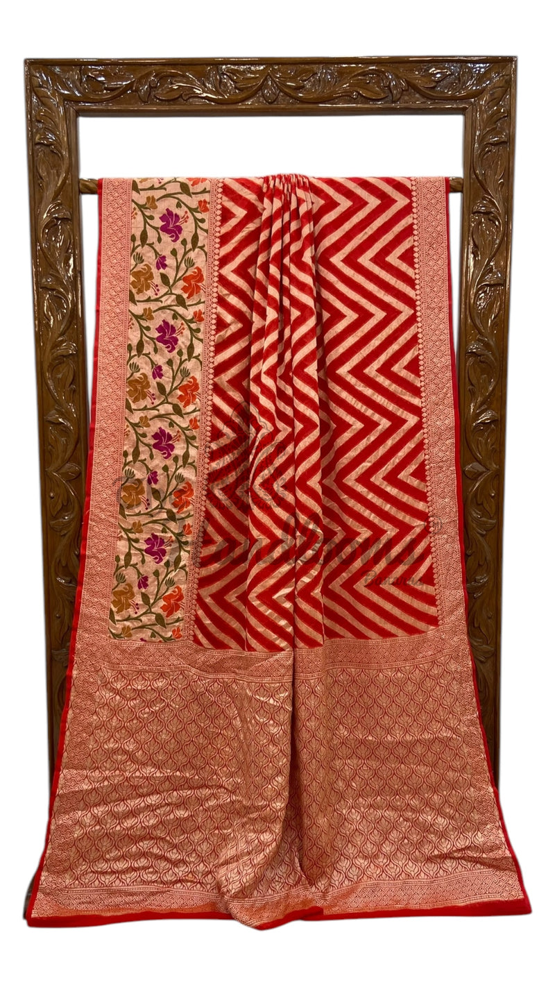 Pure Chiffon Khaddi Banarasi Saree - The Handlooms