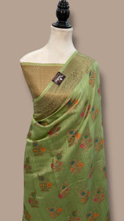 Moonga Georgette Handloom Banarasi Saree - The Handlooms