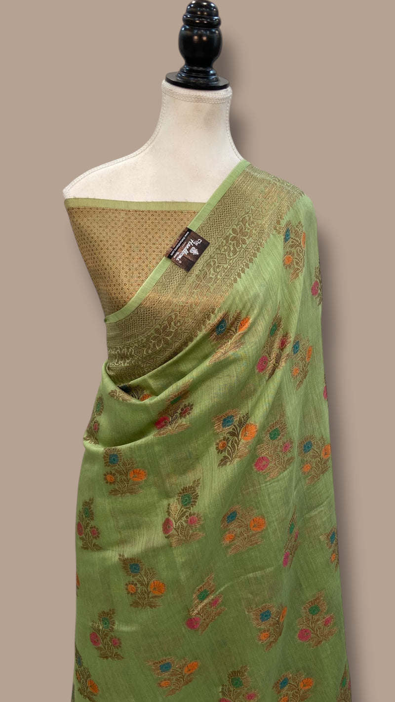 Moonga Georgette Handloom Banarasi Saree - The Handlooms