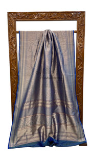 Regal Pure Katan Silk Banarasi Saree – Handwoven Tanchui Brocade - The Handlooms