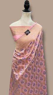 Katan Silk Banarasi Handloom Saree - All over Jaal work With Meenakari - The Handlooms