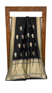 Pure Katan Silk Banarasi Handloom Saree - All over Sona Roopa kadiyal Motifs - The Handlooms