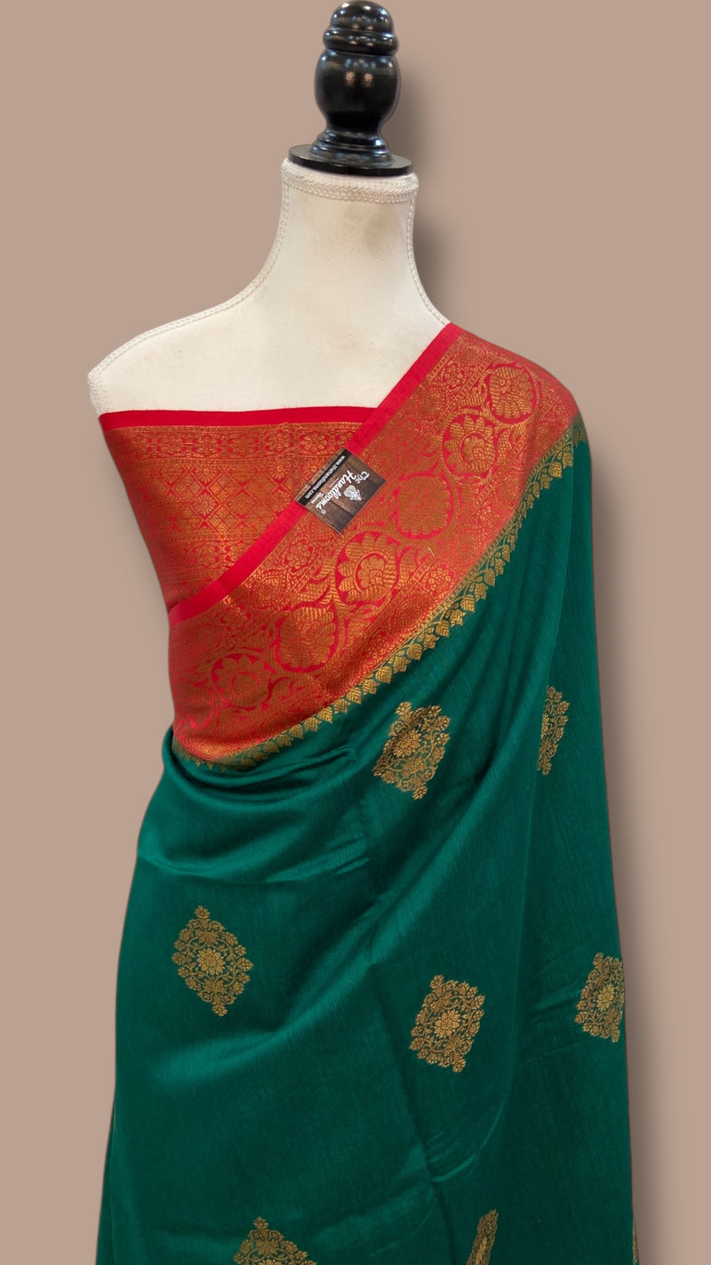 Moonga Georgette Handloom Banarasi Saree - The Handlooms