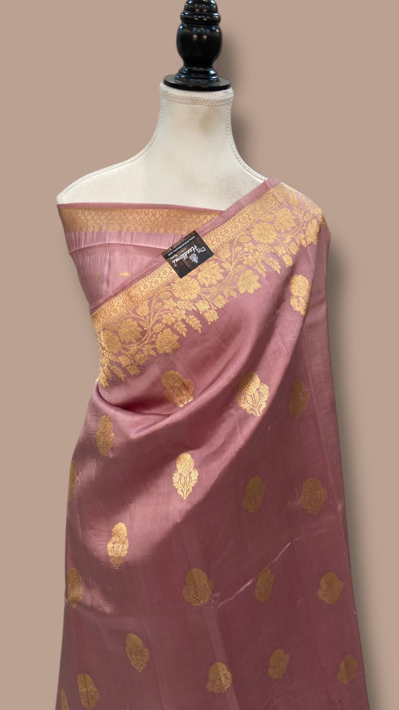 Pure Katan Silk Banarasi Handloom Saree - All over Kadua motifs - The Handlooms