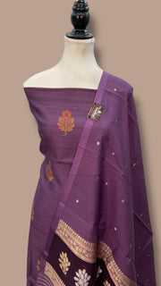Pure Tusse Silk Banarasi Handloom Dress material - All Over Kadua Boota With Silk Dupatta - The Handlooms