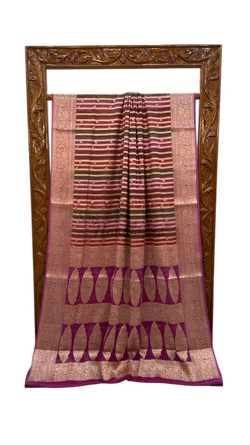 Pure Chiffon Khaddi Banarasi Saree - The Handlooms