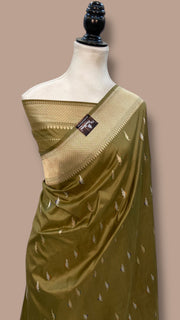 Pure Katan Silk Banarasi Handloom Saree - All over Kadua motifs With Meenakari - The Handlooms