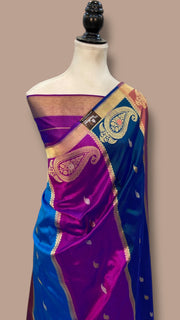 Pure Katan Silk Banarasi Handloom Saree - Rangkat - The Handlooms
