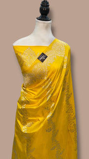 Pure Katan Silk Banarasi Handloom Saree - All over soona roopa  Kadua stripe - The Handlooms