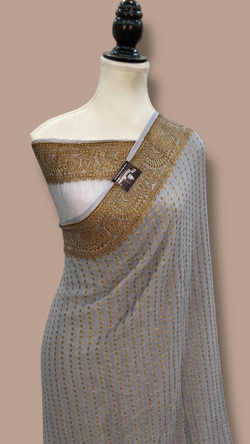 Pure Chiffon Khaddi Banarasi Saree - The Handlooms