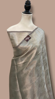 Pure Kora Tissue Tanchui Handloom Banarasi Saree - The Handlooms