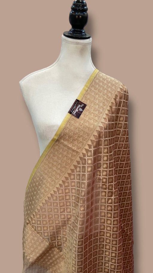 Pure Tissue Reshmi Zari Banarasi Brocade Handloom Dupatta - The Handlooms