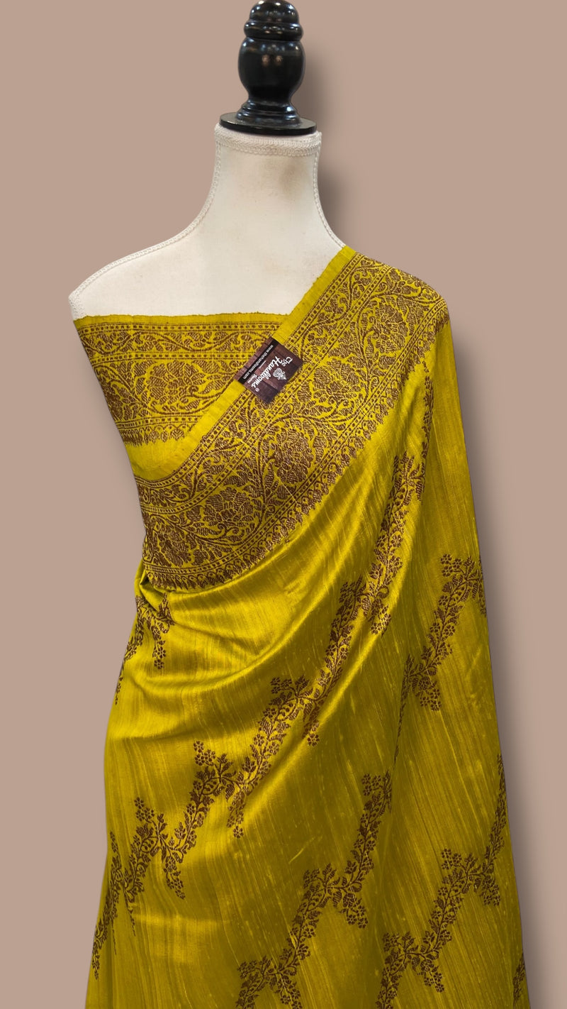 Pure Tussar Silk Handloom Banarasi Saree - The Handlooms
