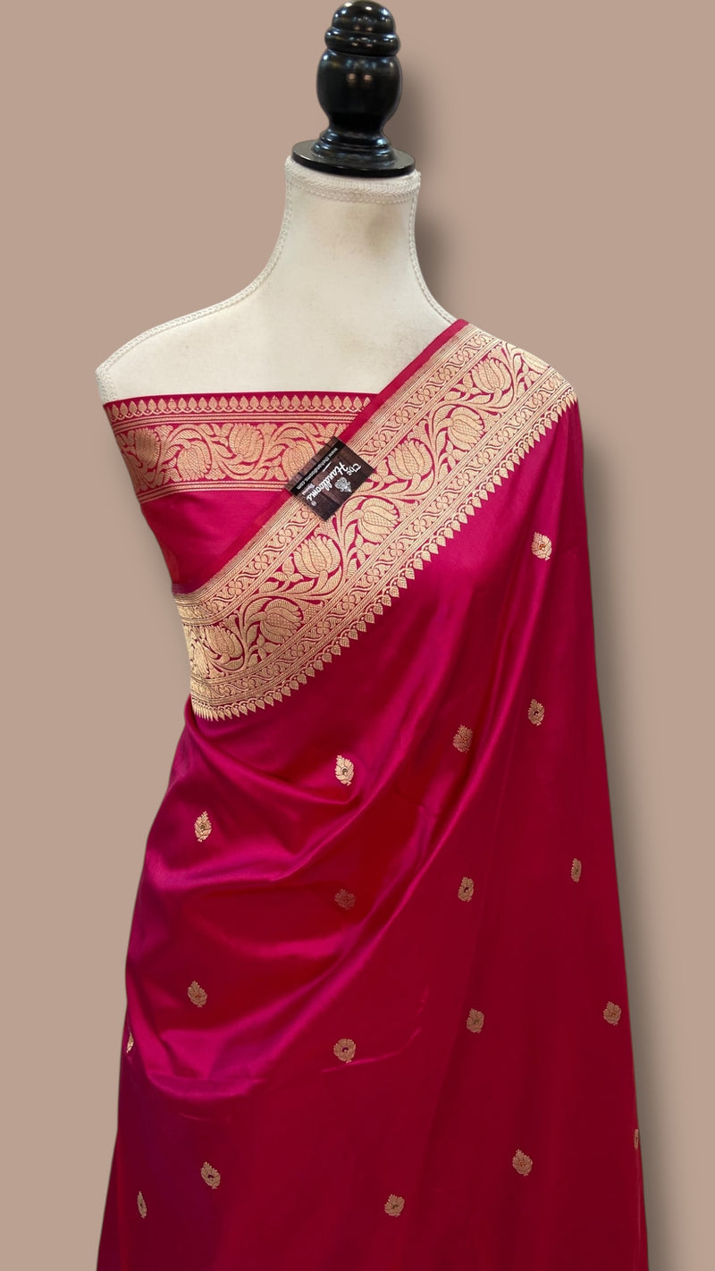 Pure Katan Silk Banarasi Handloom Saree - All Over Kadua Motifs - The Handlooms