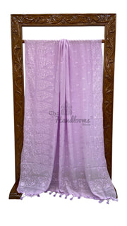 Pure Georgette Chikankari Handloom Banarasi Saree - The Handlooms