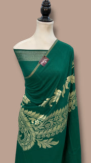 Moonga Georgette Handloom Banarasi Saree - The Handlooms