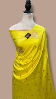 Pure Katan Silk Banarasi Handloom Saree - All over Kadua motifs - The Handlooms