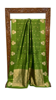 Pure Katan Silk Banarasi Handloom Saree - All over Kadua motifs - The Handlooms