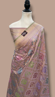 Ektara Pure Katan Silk Banarasi Handloom Saree - All Over Kadiyal Jaal Work - The Handlooms