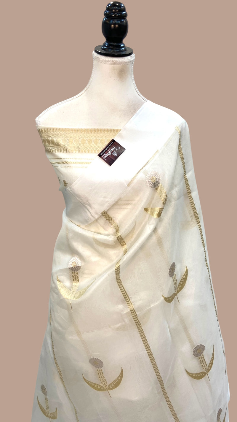 Pure Kora Handloom Banarasi Saree - The Handlooms