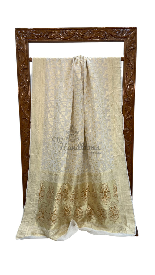 Khaddi Georgette Handloom Banarasi Saree - The Handlooms