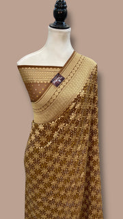 Pure Georgette Banarasi Bandhej Handloom Saree - The Handlooms