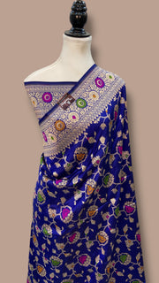 Pure Katan Silk Banarasi Handloom Saree - All over Jaal Work With Meenakari - The Handlooms