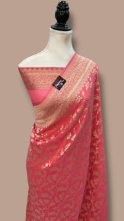 Khaddi Georgette Handloom Banarasi Saree - The Handlooms