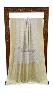 Khaddi Georgette Handloom Banarasi Saree - All Over Sona Roopa Jaal Work - The Handlooms