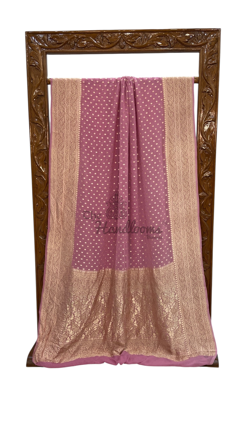 Khaddi Georgette Handloom Banarasi Saree - The Handlooms