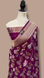 Ektara Pure Katan Silk Banarasi Handloom Saree - All Over Kadiyal Jaal Work - The Handlooms