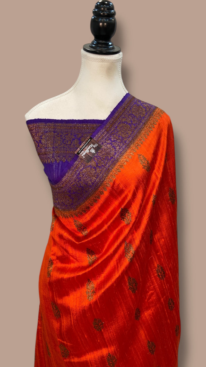 Pure Raw Silk Handloom Banarasi Saree - The Handlooms